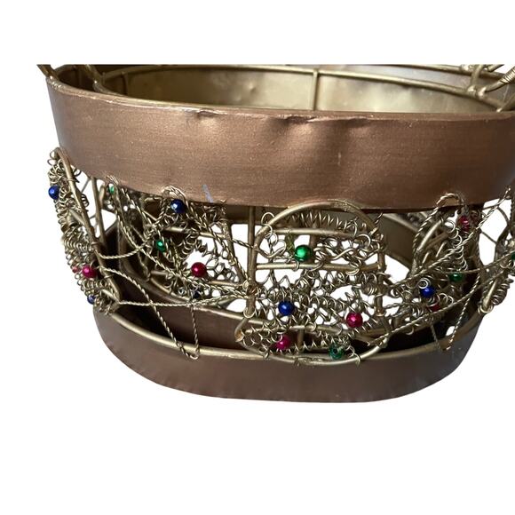 Christmas Copper Nestling Baskets with Bells - Picture 6 of 7